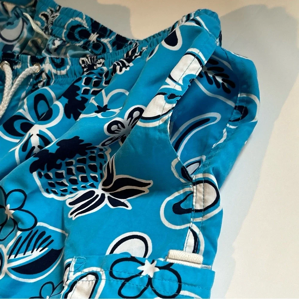 Men’s Blue tropical Print Swim Shorts Size Large
